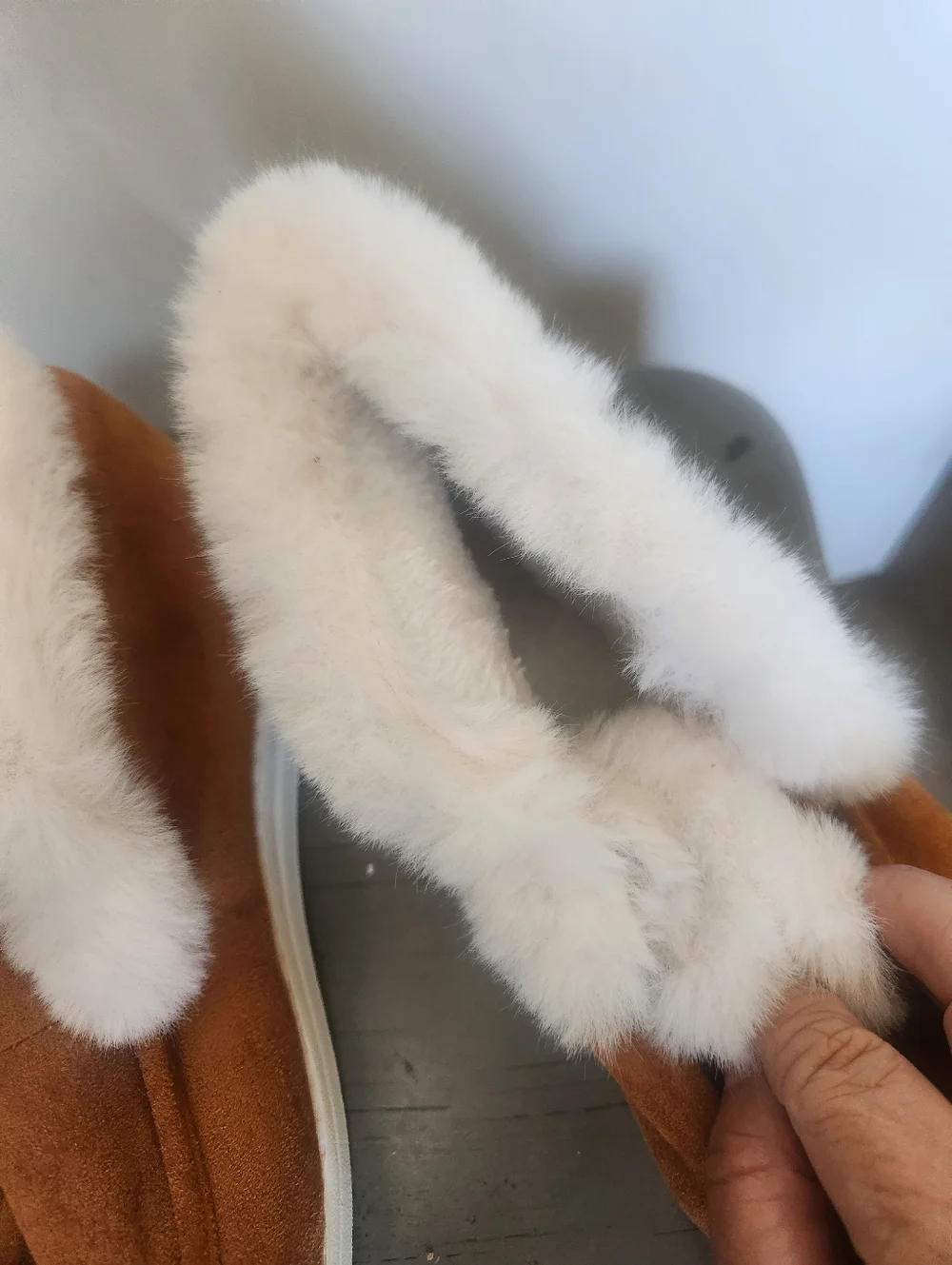 Women's Faux-Suede Tan Slip-On Shearling Lined Booties
